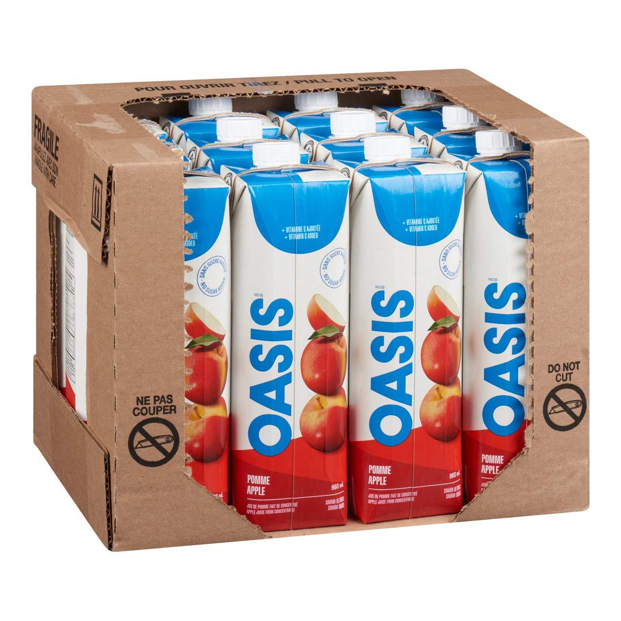 Oasis Apple Juice, 100 Percent, Tetra | 960ML/Unit, 12 Units/Case