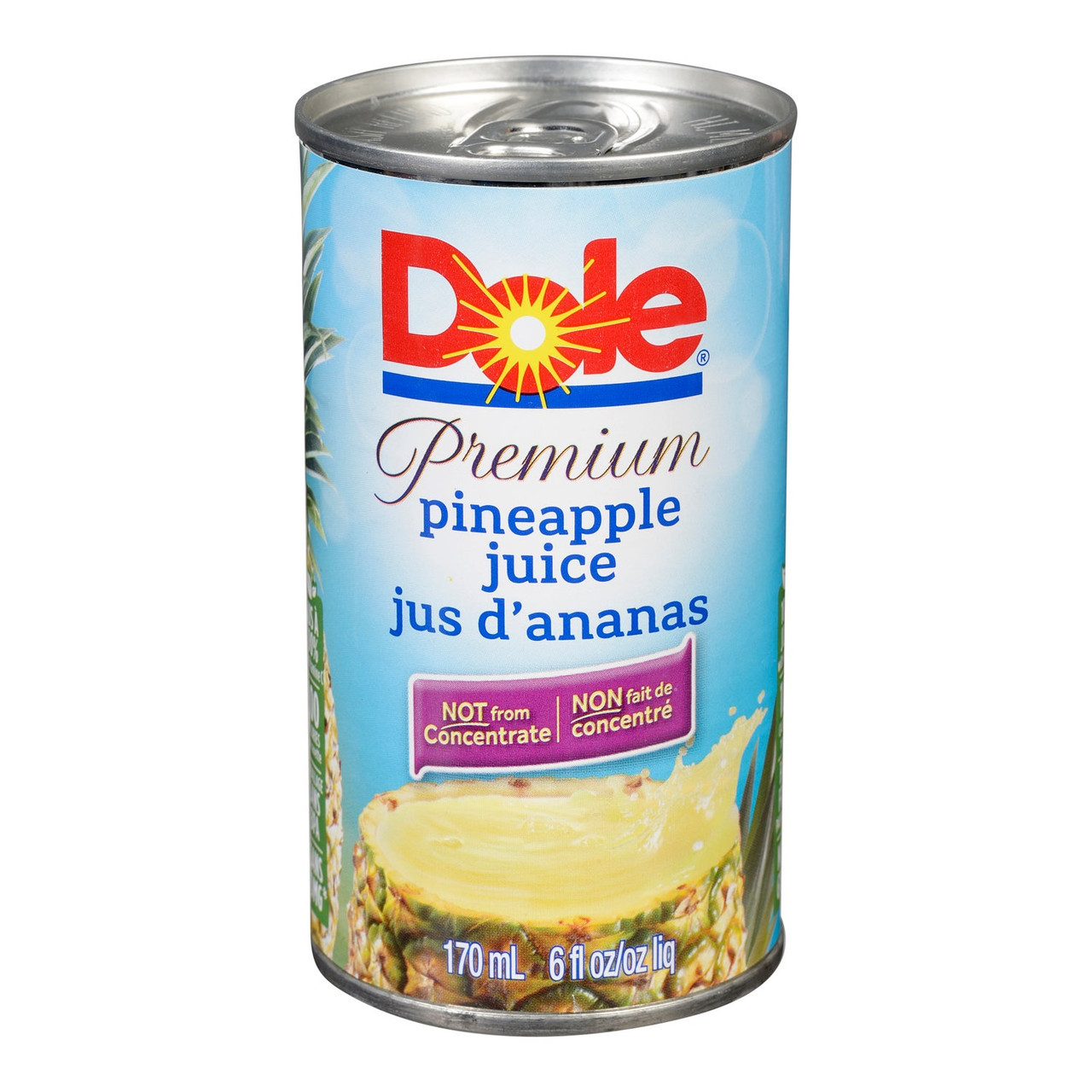 Dole Pineapple Juice, 100 Percent, Can | 170ML/Unit, 48 Units/Case