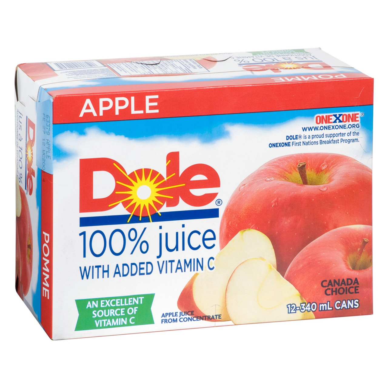 Dole Apple Juice, 100 Percent, Can | 340ML/Unit, 12 Units/Case