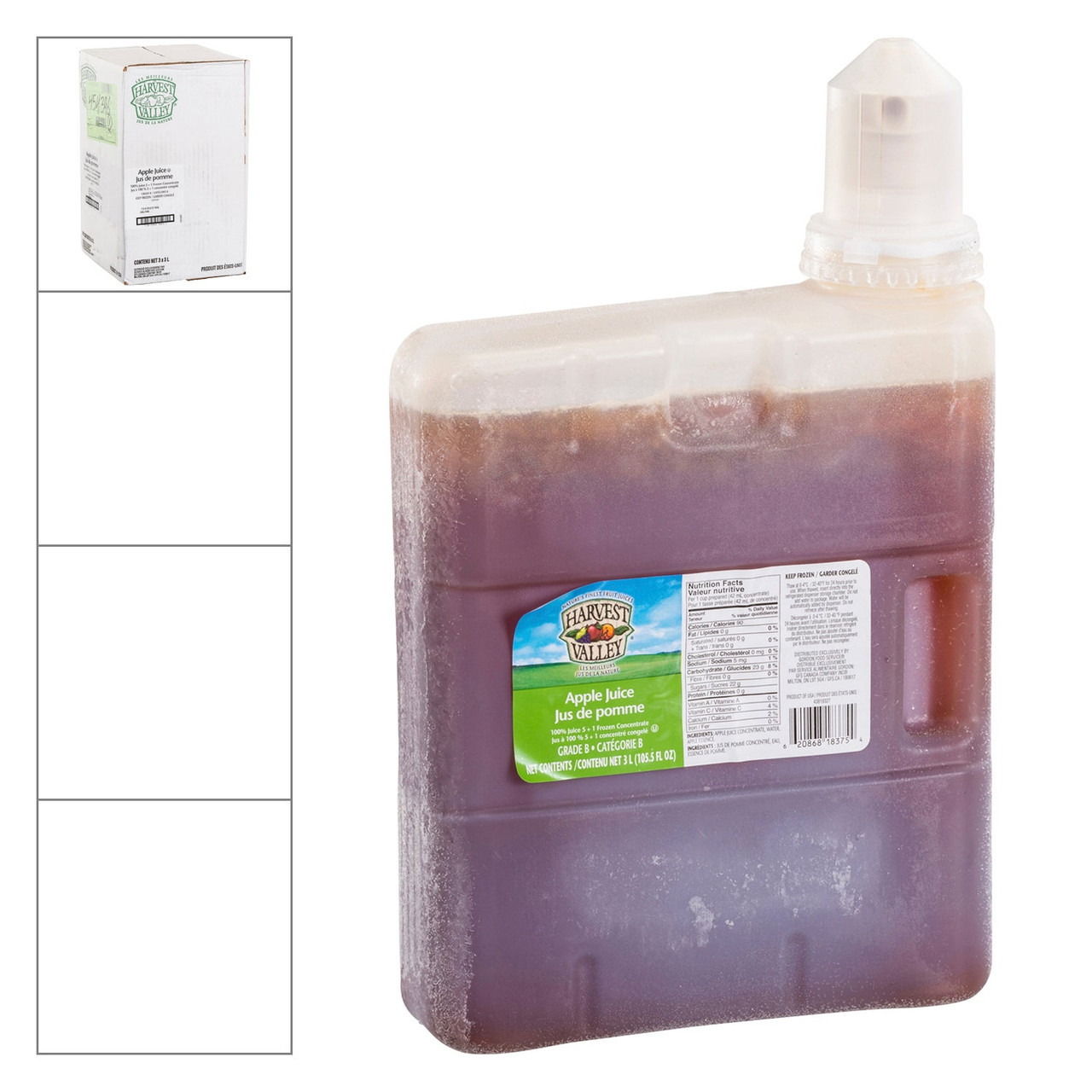 Harvest Valley Premium Apple Juice, 100 Percent, Concentrate 5+1 Frozen | 3L/Unit, 3 Units/Case