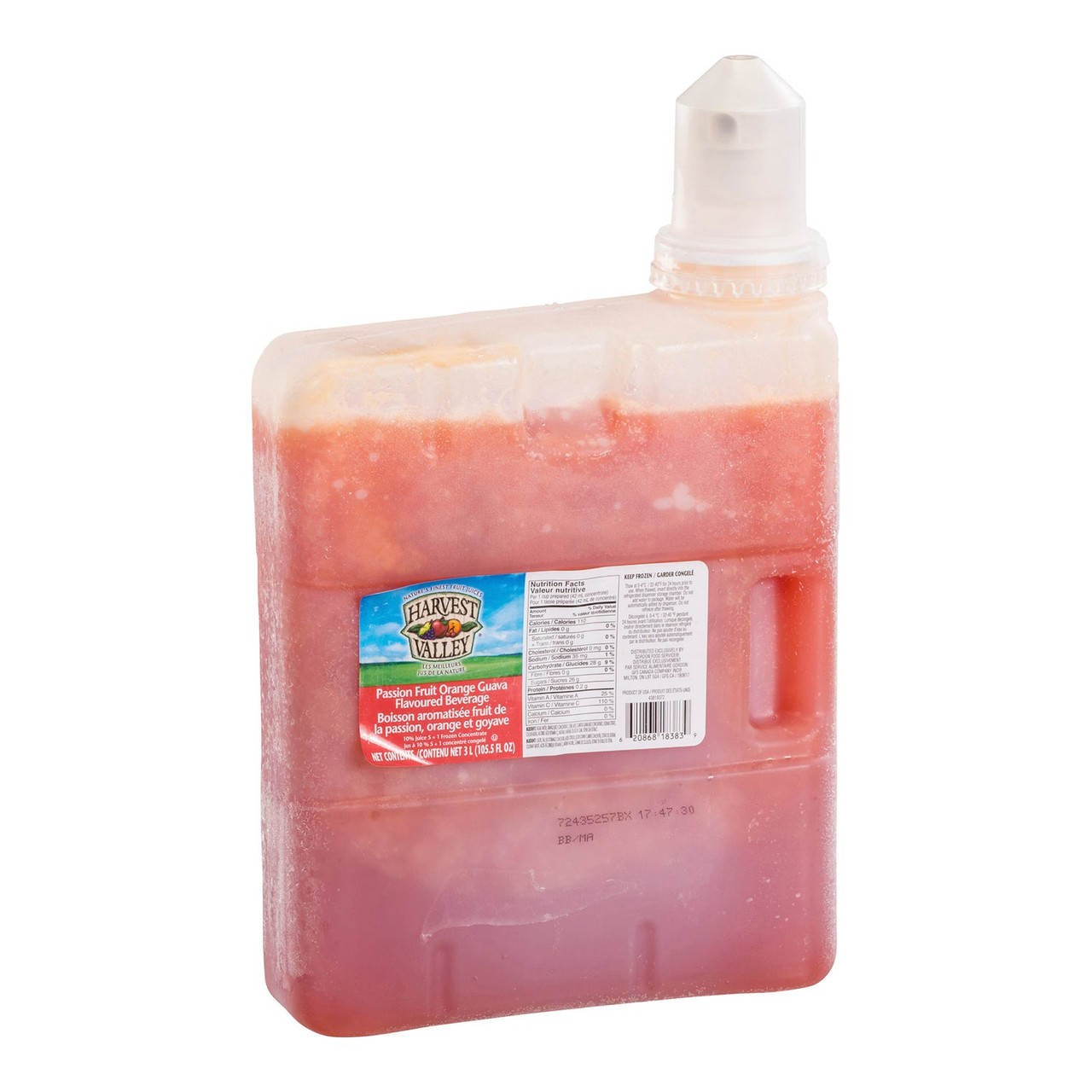 Harvest Valley Passion Orange Guava Juice, 10 Percent, 5+1 Frozen | 3L/Unit, 3 Units/Case