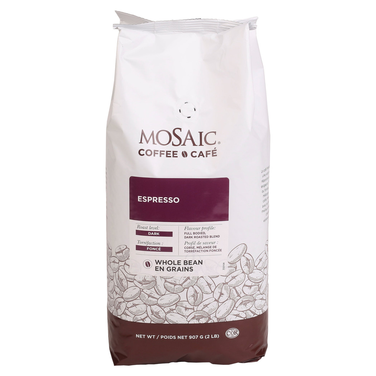 Mosaic Espresso Regular Whole Bean Coffee | 2LB/Unit, 8 Units/Case