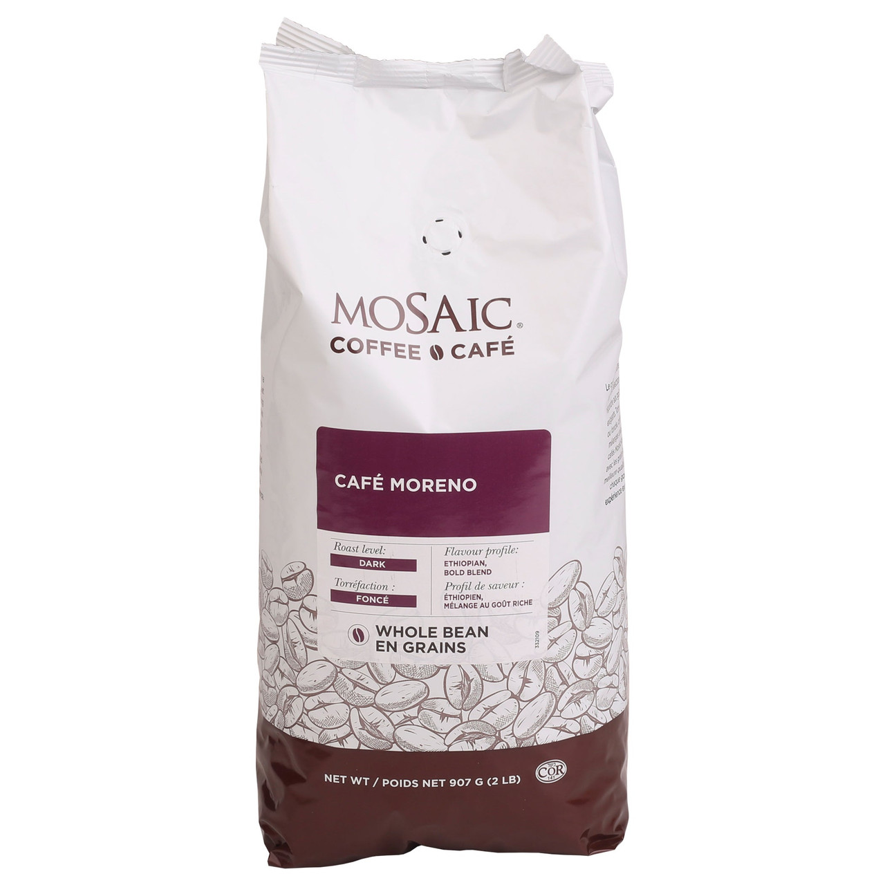 Mosaic Moreno Dark Whole Bean Coffee | 2LB/Unit, 8 Units/Case