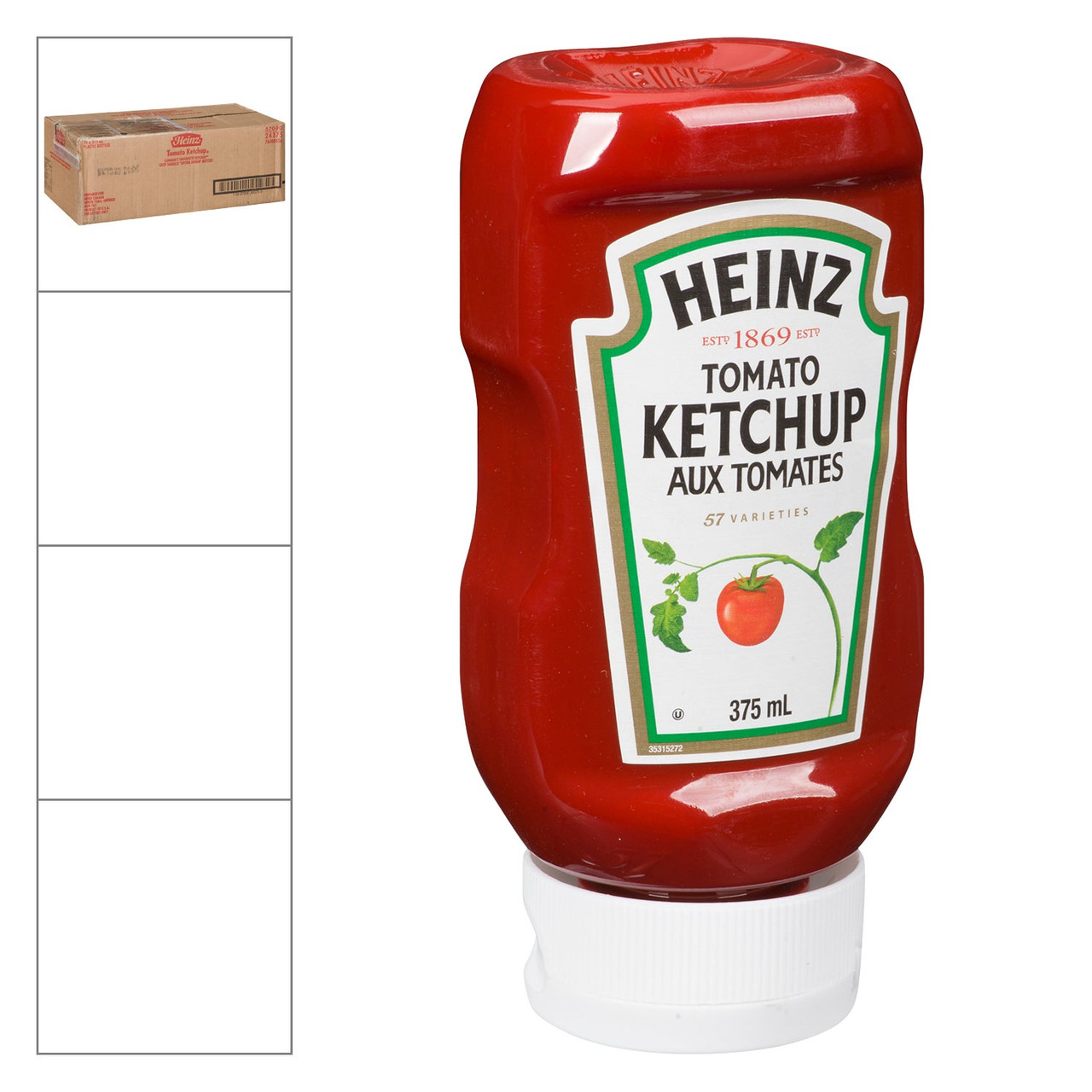 Heinz Ketchup, Upside Down Squeeze Bottle | 375ML/Unit, 24 Units/Case