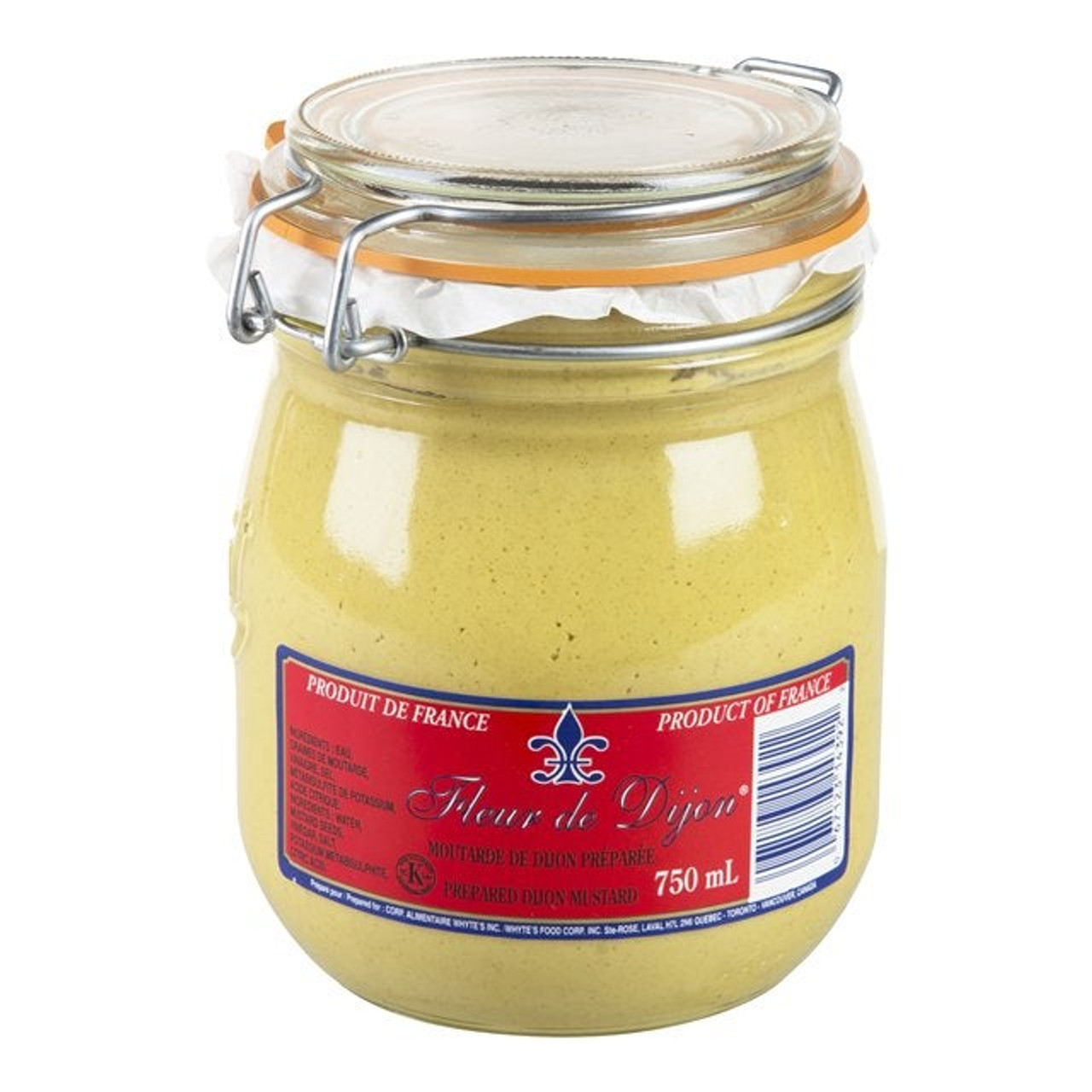 Fleur Dijon Strong Dijon Mustard, Seal Top | 750ML/Unit, 6 Units/Case