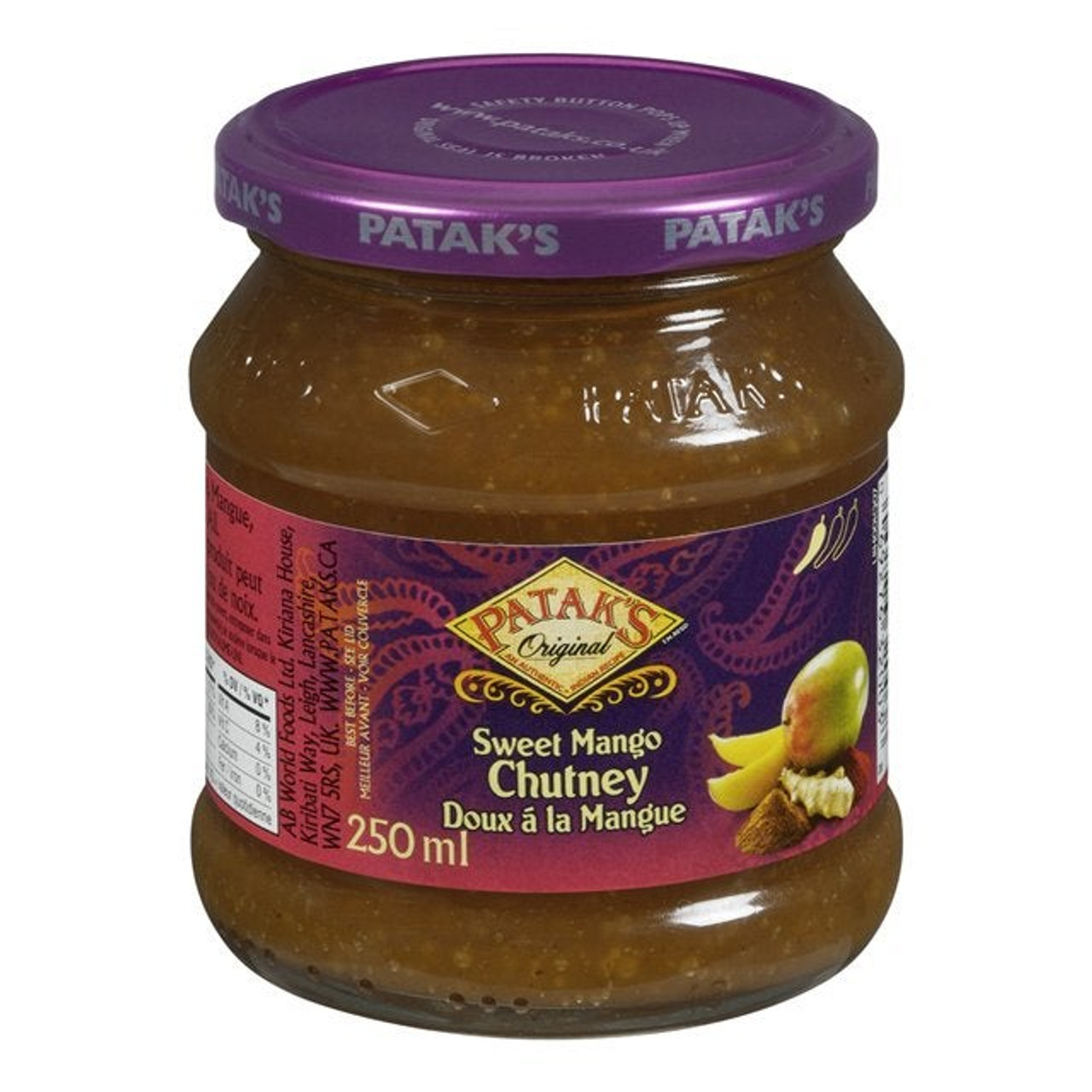 Patak's Sweet Mango Chutney | 250ML/Unit, 6 Units/Case