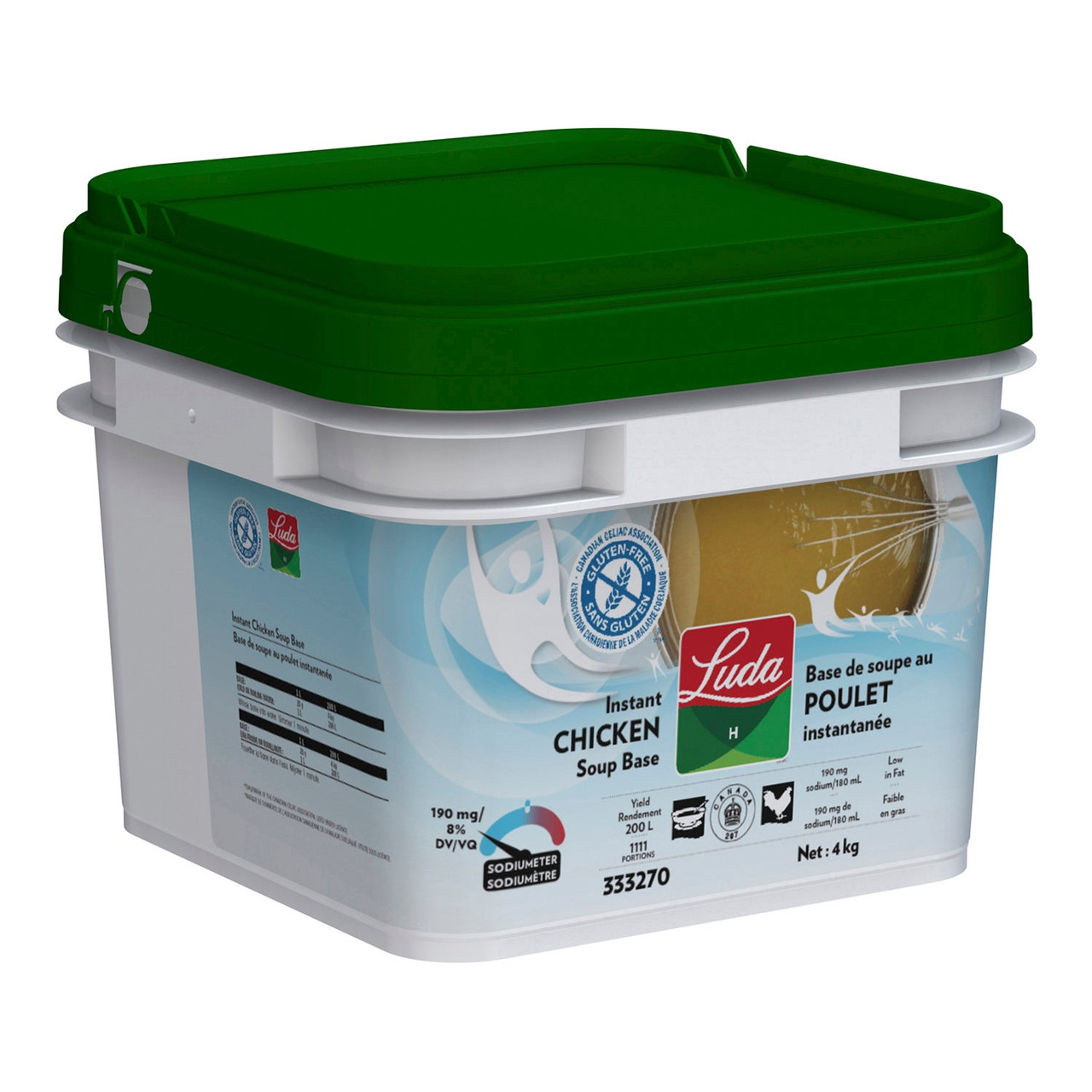 Luda H Chicken Soup Base, Low Sodium, Gluten Free | 4KG/Unit, 1 Unit/Case