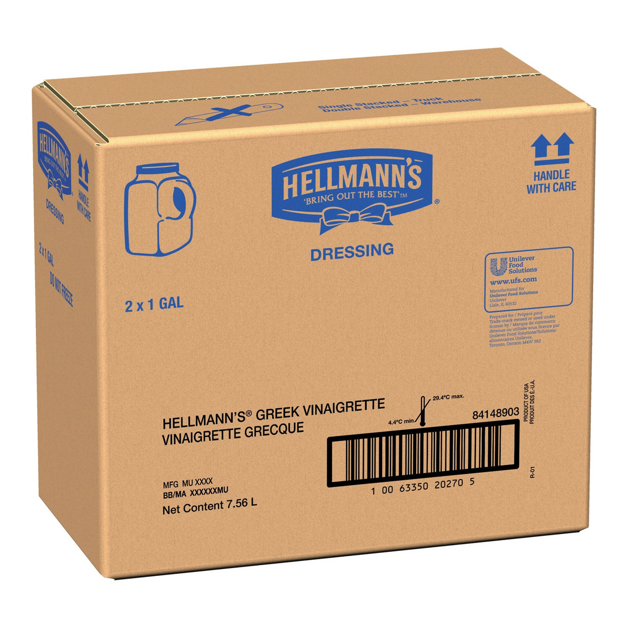 Hellmann's Greek Dressing | 3.78L/Unit, 2 Units/Case