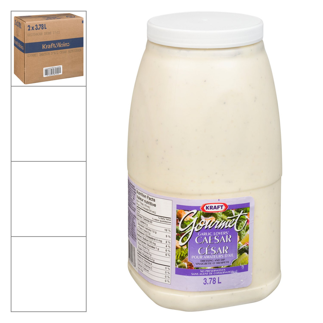 Kraft Garlic Lovers Caesar Dressing, Trans Fat Compliant | 3.78L/Unit, 2 Units/Case