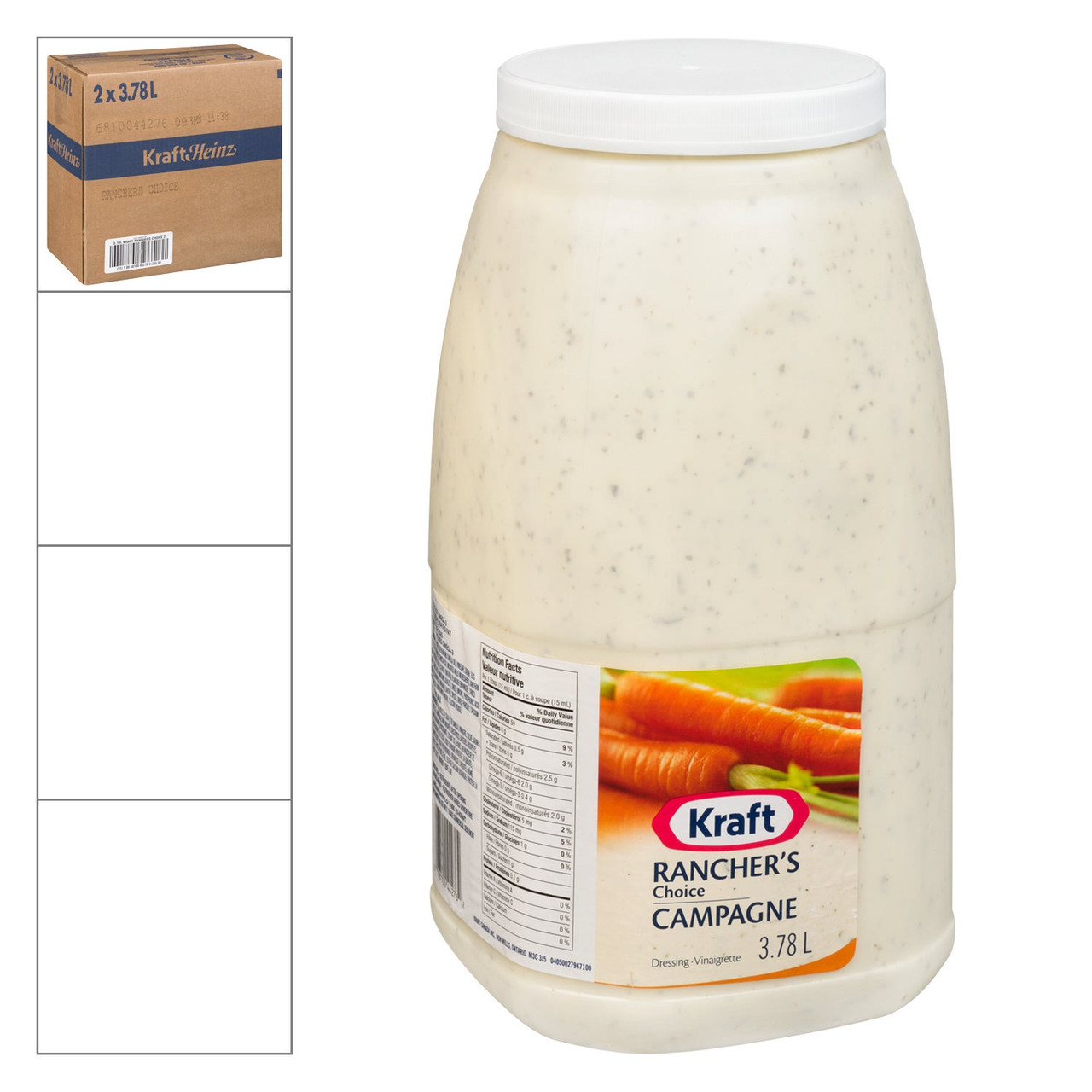 Vinaigrette Kraft, Ranchers conforme aux gras trans | 3,78 L/unité, 2 unités/caisse- Kraft Dressing, Ranchers Trans Fat Compliant | 3.78L/Unit, 2 Units/Case