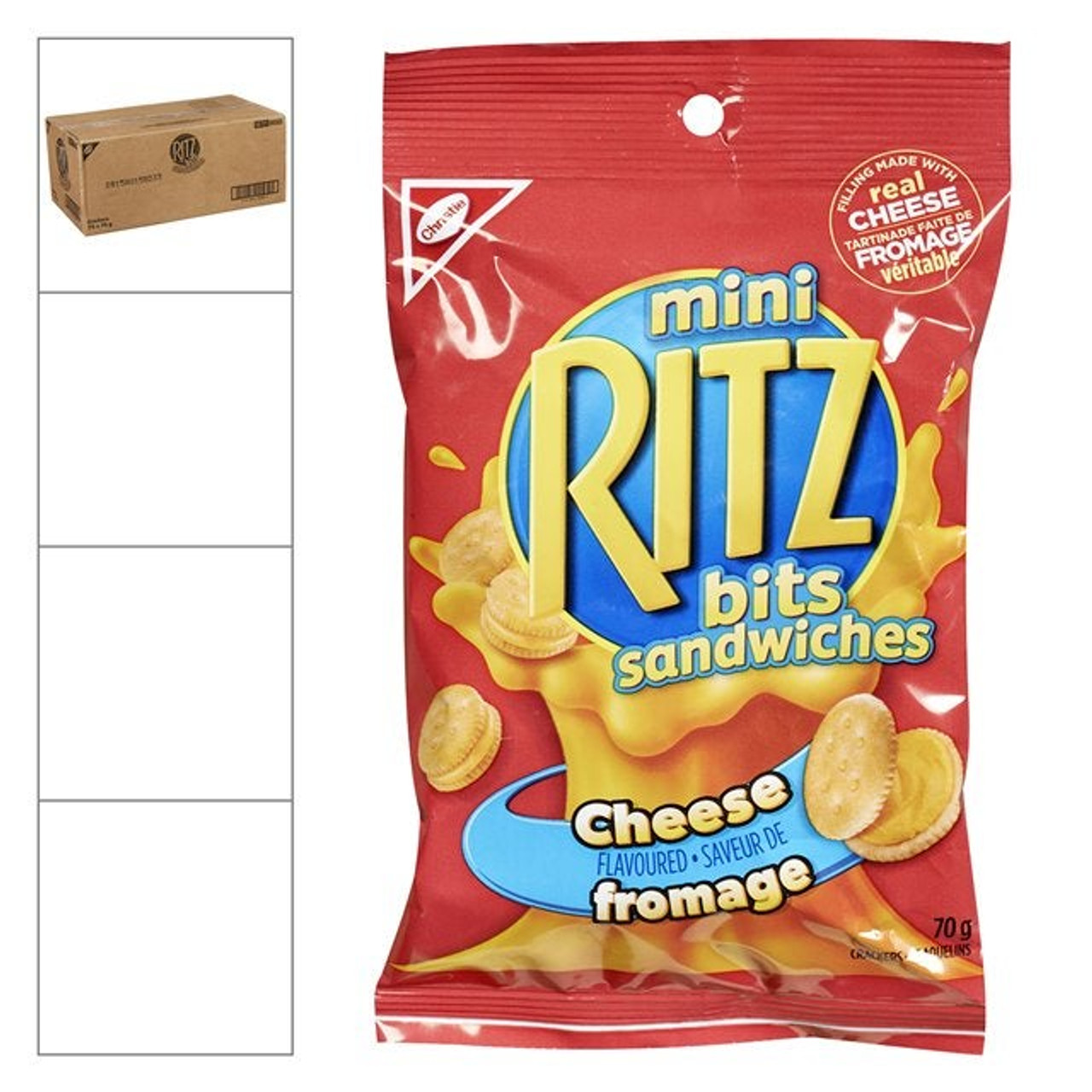 RITZ Ritz Crackers, With Cheese | 70G/Unit, 72 Units/Case