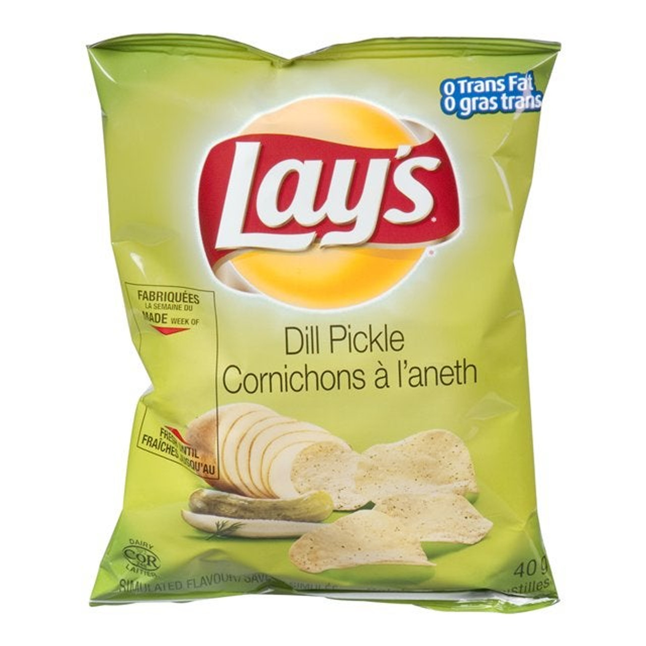 Lay's Dill Pickle Potato Chips, Trans Fat Compliant | 40G/Unit, 40 Units/Case
