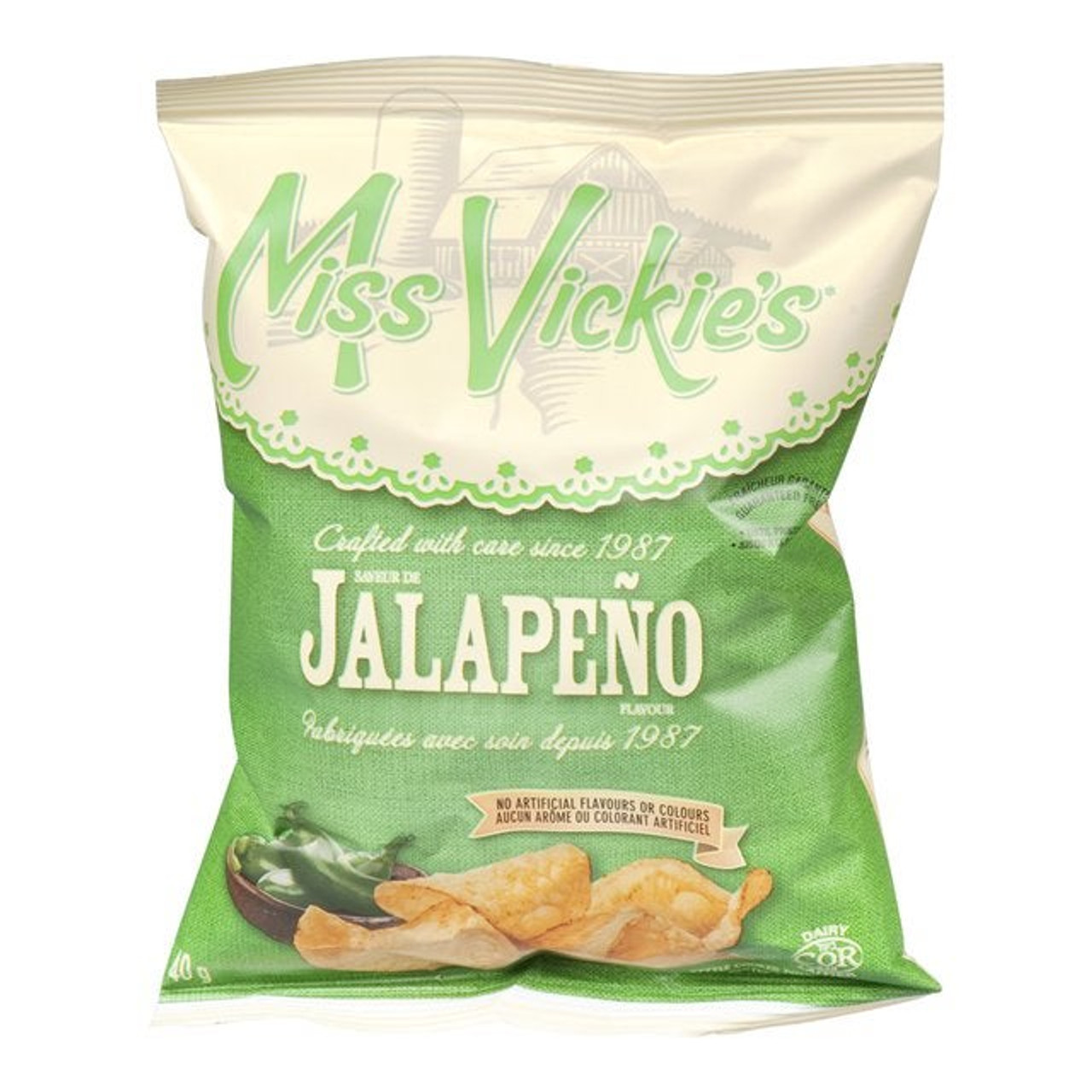 Miss Vickies Jalapeno Potato Chips, Zero Trans Fat | 40G/Unit, 40 Units/Case