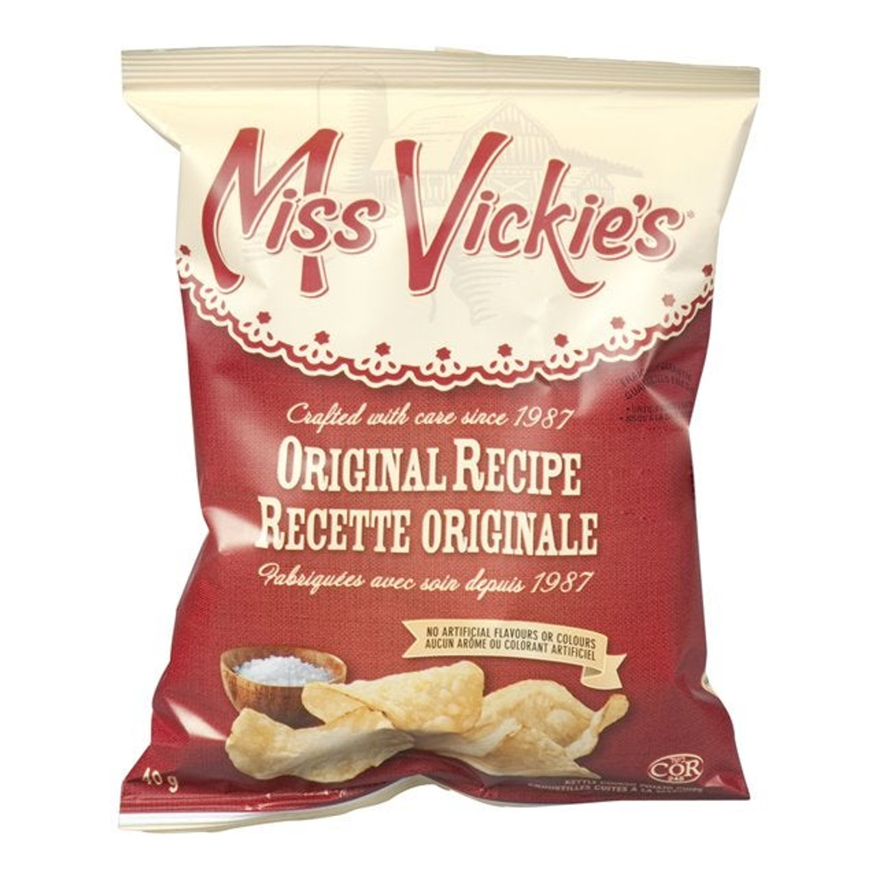 Miss Vickies Original Recipe Potato Chips, Zero Trans Fat | 40G/Unit, 40 Units/Case