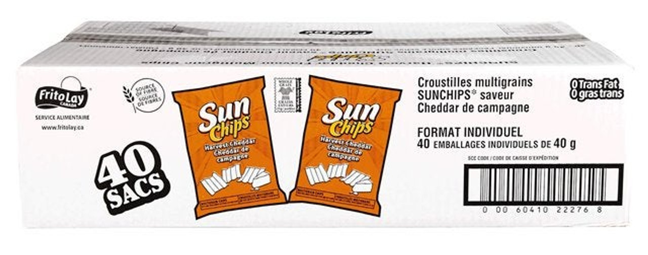 Sun Chip Harvest Cheddar Sun Chips, Trans Fat Compliant | 40G/Unit, 40 Units/Case