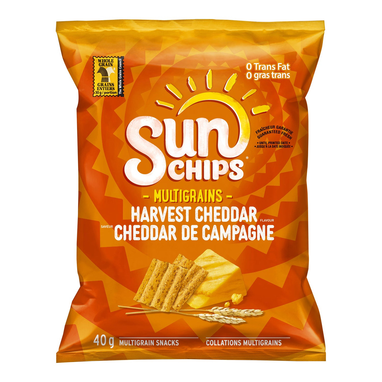 Sun Chip Harvest Cheddar Sun Chips, Trans Fat Compliant | 40G/Unit, 40 Units/Case