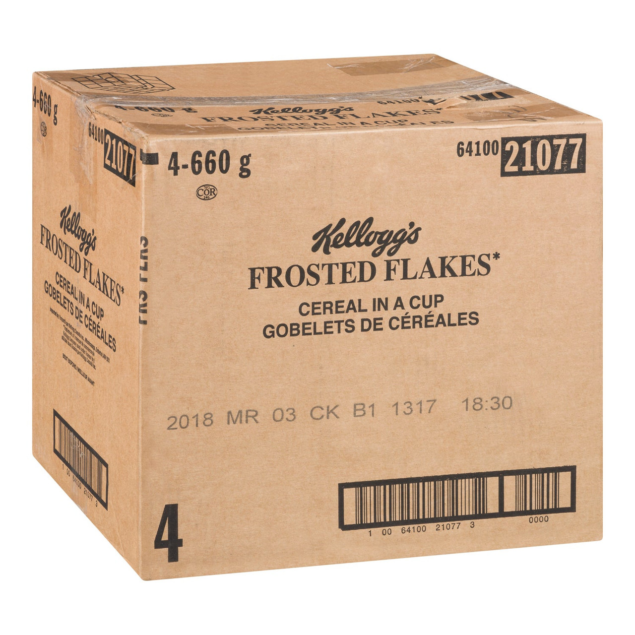 Kellogg's Frosted Flake Cereal, Cup 55G/Unit, 48 Units/Case