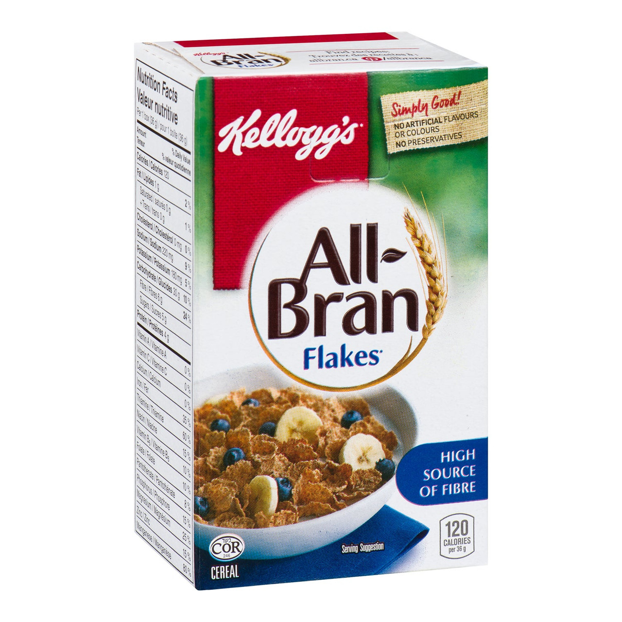 Kellogg's All Bran Flake Cereal, Portion | 36G/Unit, 70 Units/Case