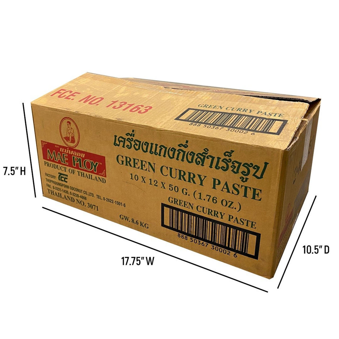 Mae Ploy Green Curry Paste Sauce | 50G/Unit, 12 Units/Case