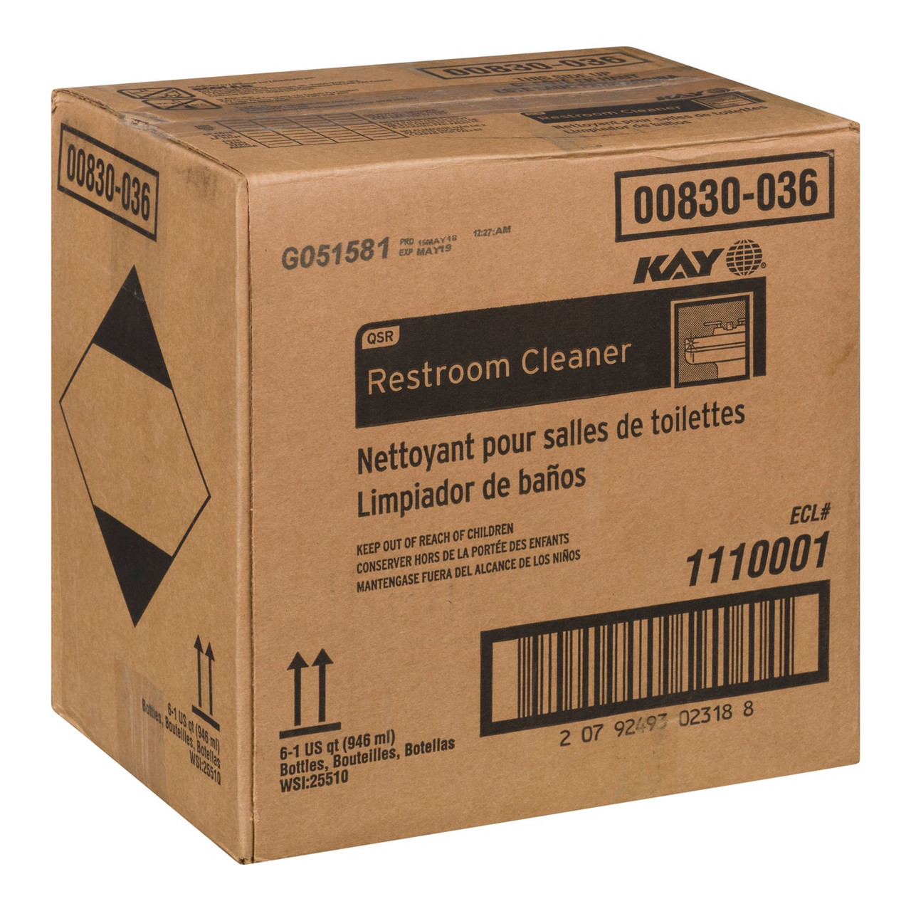 Kay Restroom Cleaner | 1QT/Unit, 6 Units/Case