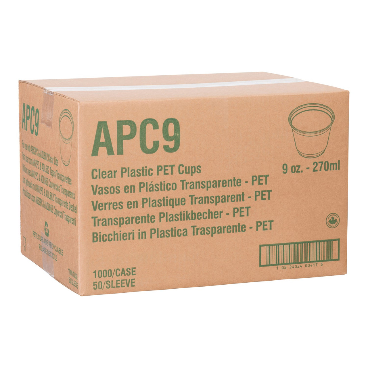 Stone Straw 9oz Clear Polyethylene Plastic Cups | 1000UN/Unit, 1 Unit/Case