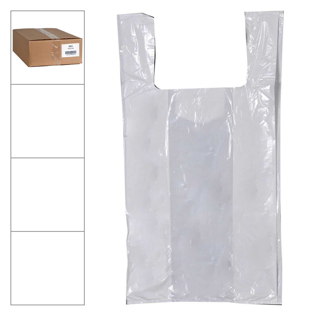 Alpha Polybag White Plastic T-Shirt Bags, 11 X 6 X 21In | 1000UN/Unit, 1 Unit/Case