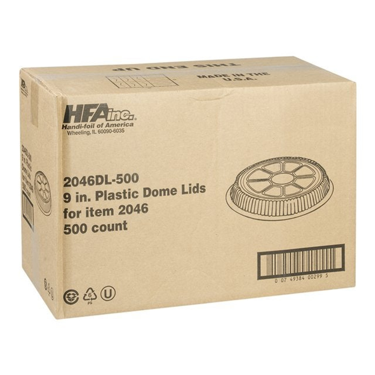 HFA Clear Plastic Dome Lids, For 9In Container | 500UN/Unit, 1 Unit/Case
