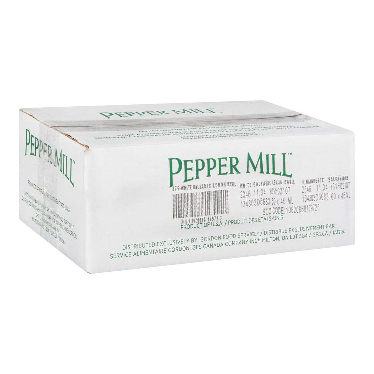 Pepper Mill White Balsamic Lemon/Basil Dressing, Portion | 45ML/Unit, 60 Units/Case