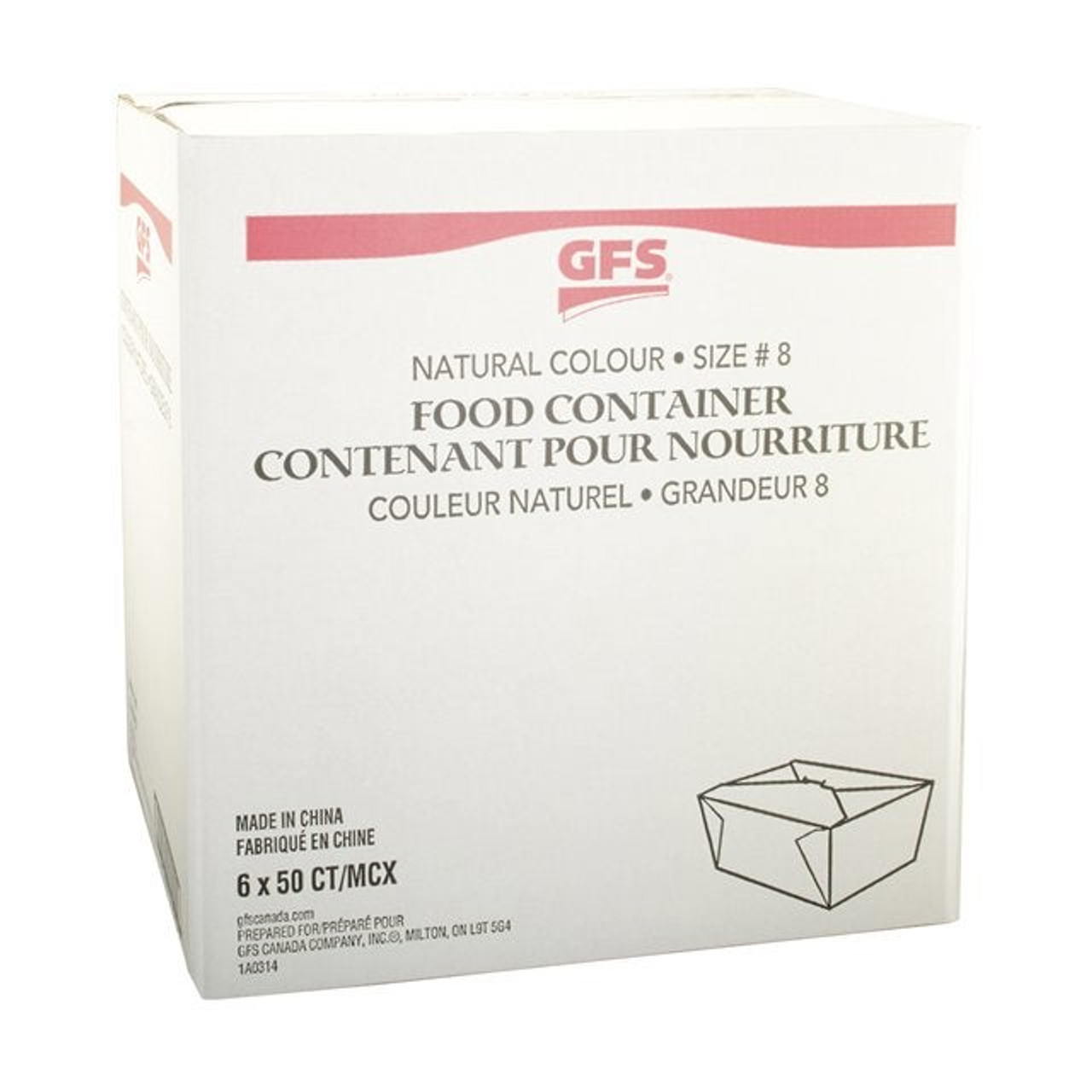 Gordon Choice Natural Paper Containers, 2.5X6.75X5.5In, Bioplus #8, Ecology Friendly | 50UN/Unit, 6 Units/Case