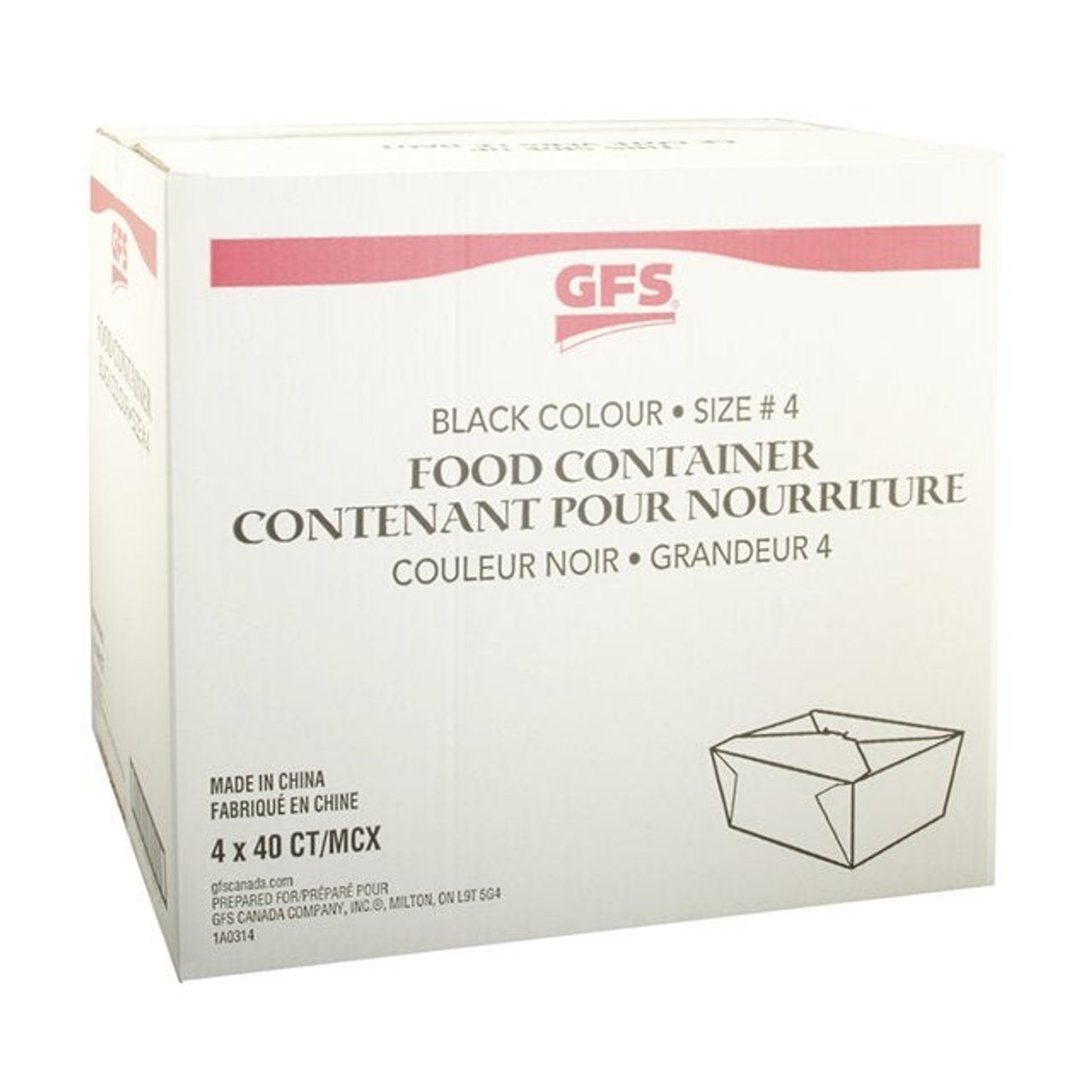Gordon Choice Black Paper Containers, 3.5X8.5X6.5In, Bioplus #4, Ecology Friendly | 40UN/Unit, 4 Units/Case