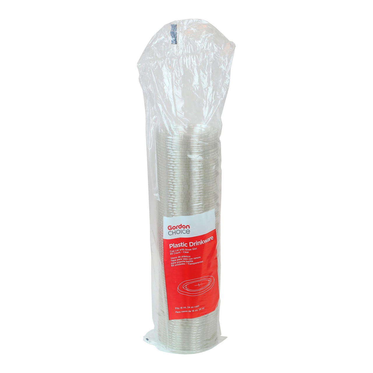 Gordon Choice Flat Clear Plastic Straw Slot Lids, For 16-24oz Cups | 85UN/Unit, 12 Units/Case