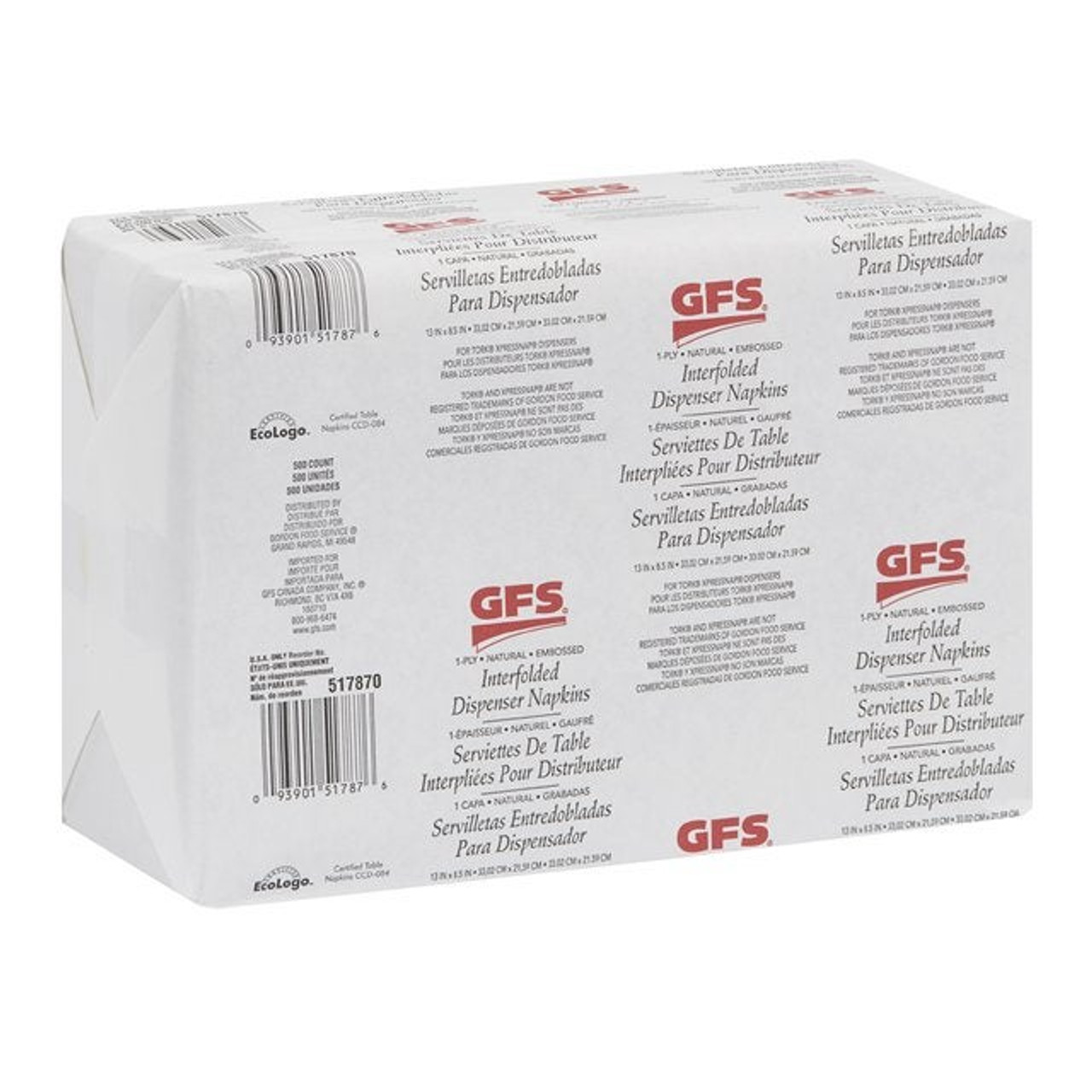 Gordon Choice Disposable Napkins, Kraft 1Ply X Pressnap | 500UN/Unit, 12 Units/Case