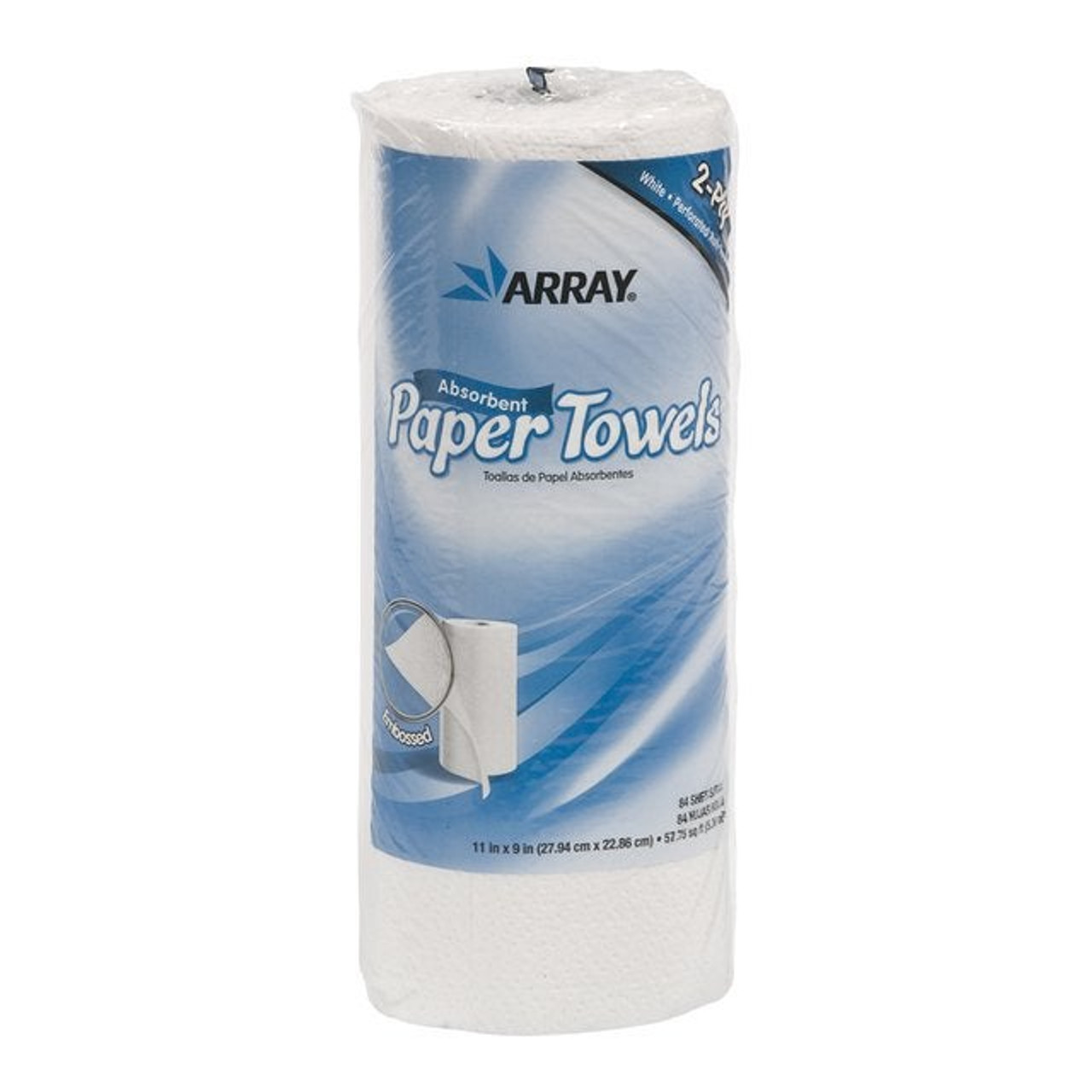 Array White Perforated Kitchen Towel Rolls, 9X11In, 84 Sheets | 84UN/Unit, 30 Units/Case
