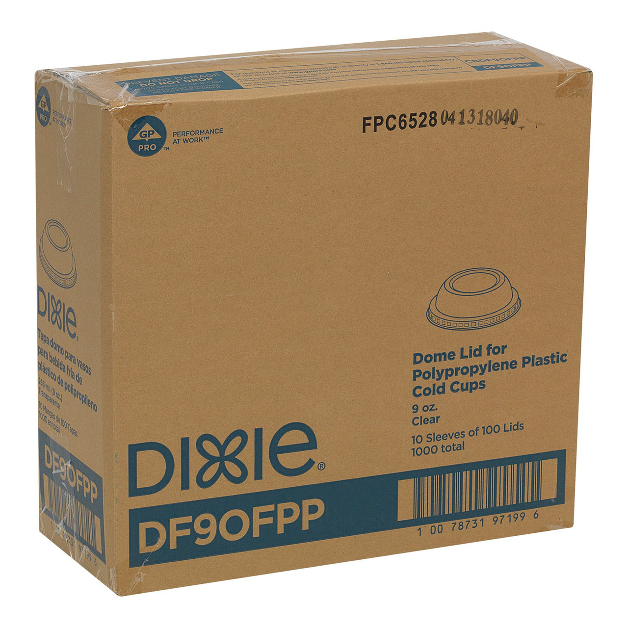 Gp Pro Dixiie U Clear Plastic Dome Lids, For 9oz Cold Cup | 100UN/Unit, 10 Units/Case