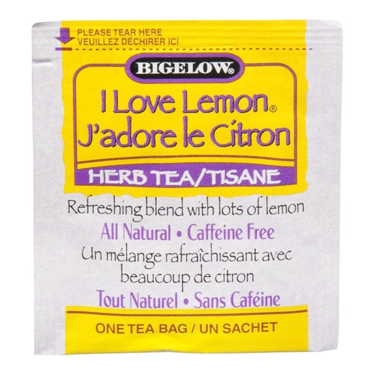 Bigelow Herbal Lemon Tea, I Love | 28UN/Unit, 6 Units/Case
