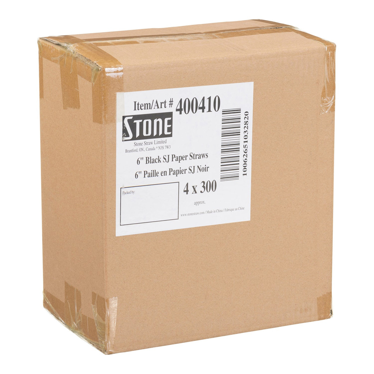 Stone Straw 6In Super Jumbo Black Paper Straws, Unwrapped | 300UN/Unit, 4 Units/Case