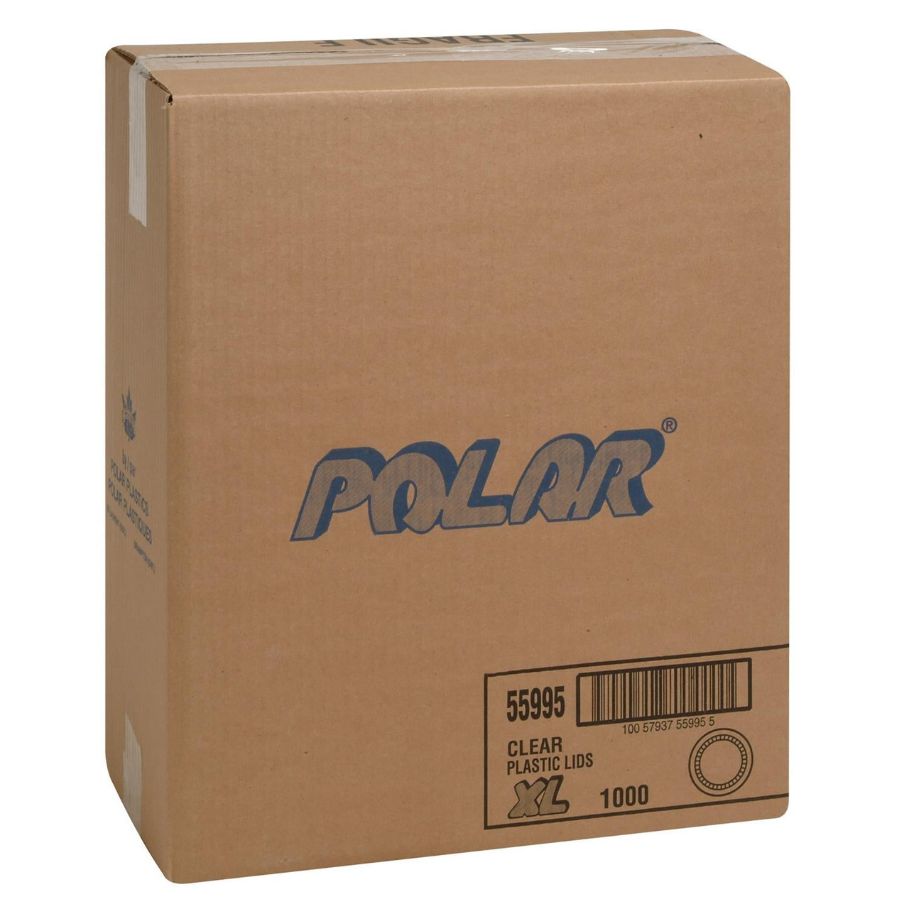 Polar Clear Plastic Flat Lids, For 6-20oz Container, With No Hole | 100UN/Unit, 10 Units/Case