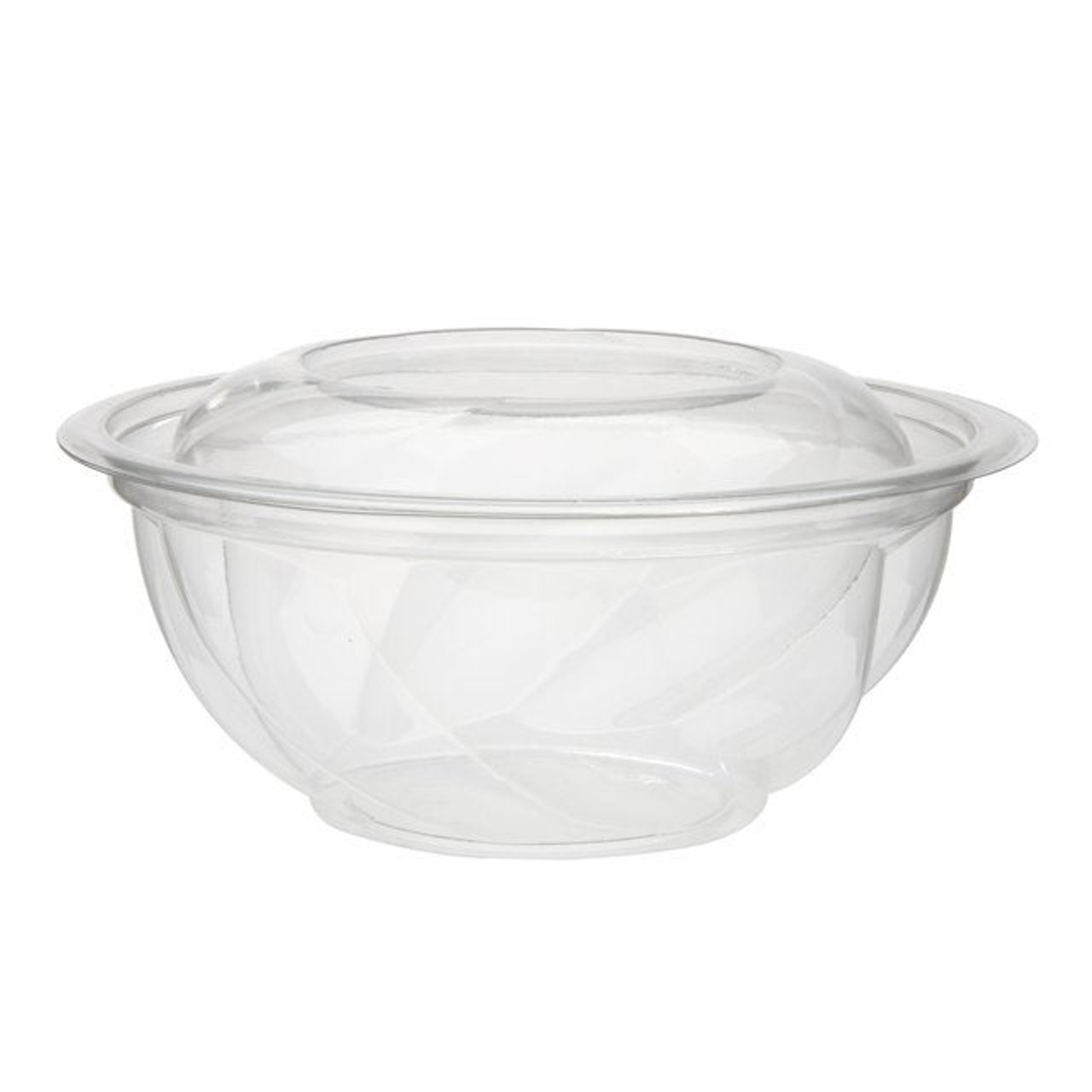 Pactiv 24oz Clear Plastic Bowls, Swirl Design, With Clear Lid | 300UN/Unit, 1 Unit/Case