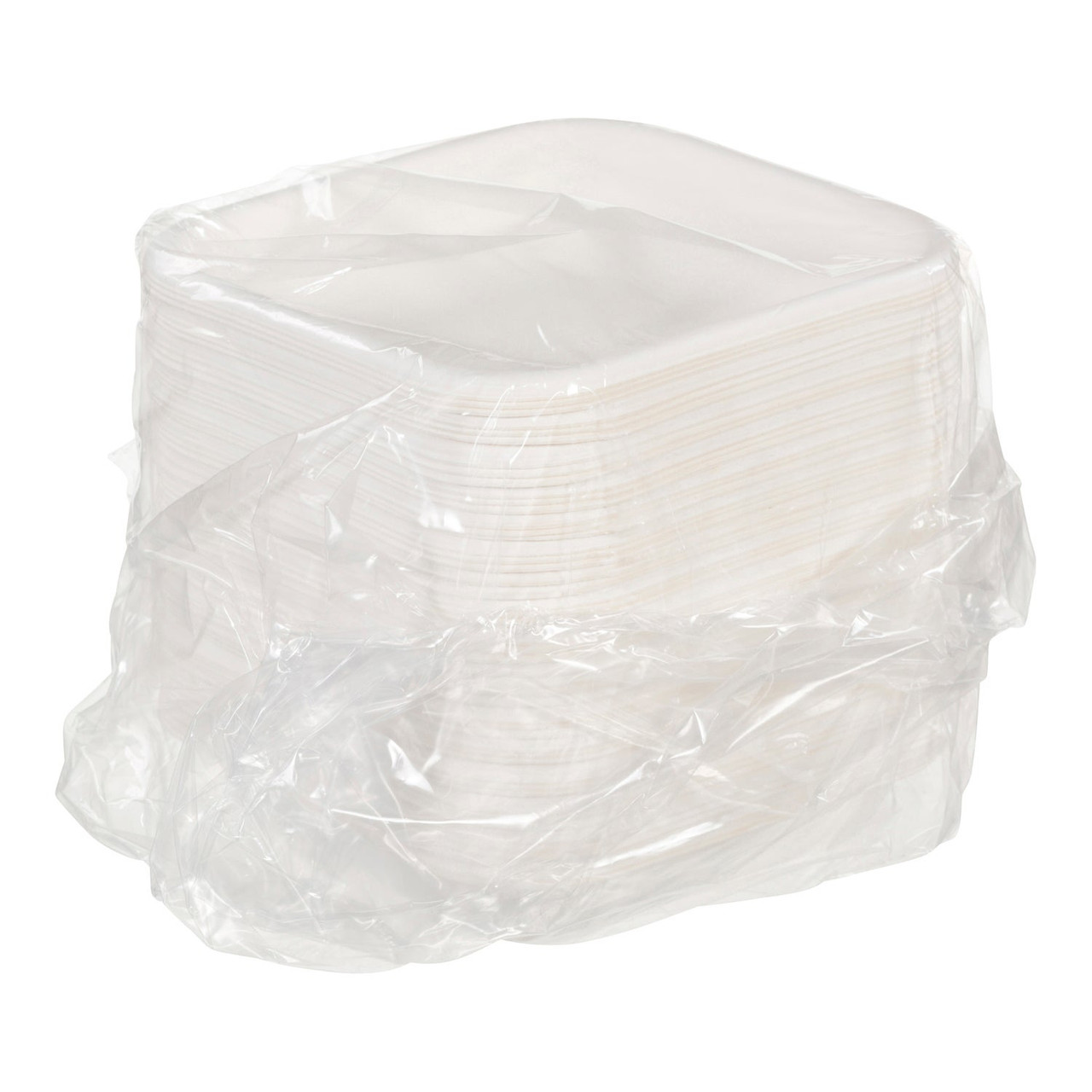 Greenstripe White Paper Square Bagasse Containers, 5In, Ecology Friendly | 50UN/Unit, 16 Units/Case