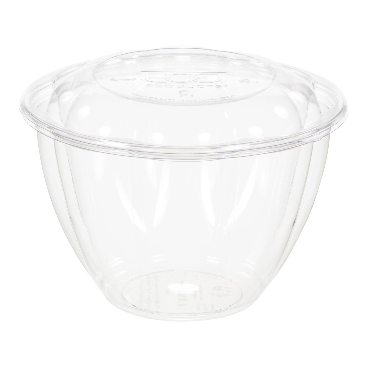 Eco-Products EP-SB48 48 oz. Clear Compostable Plastic Salad Bowl with Lid -  50/Pack