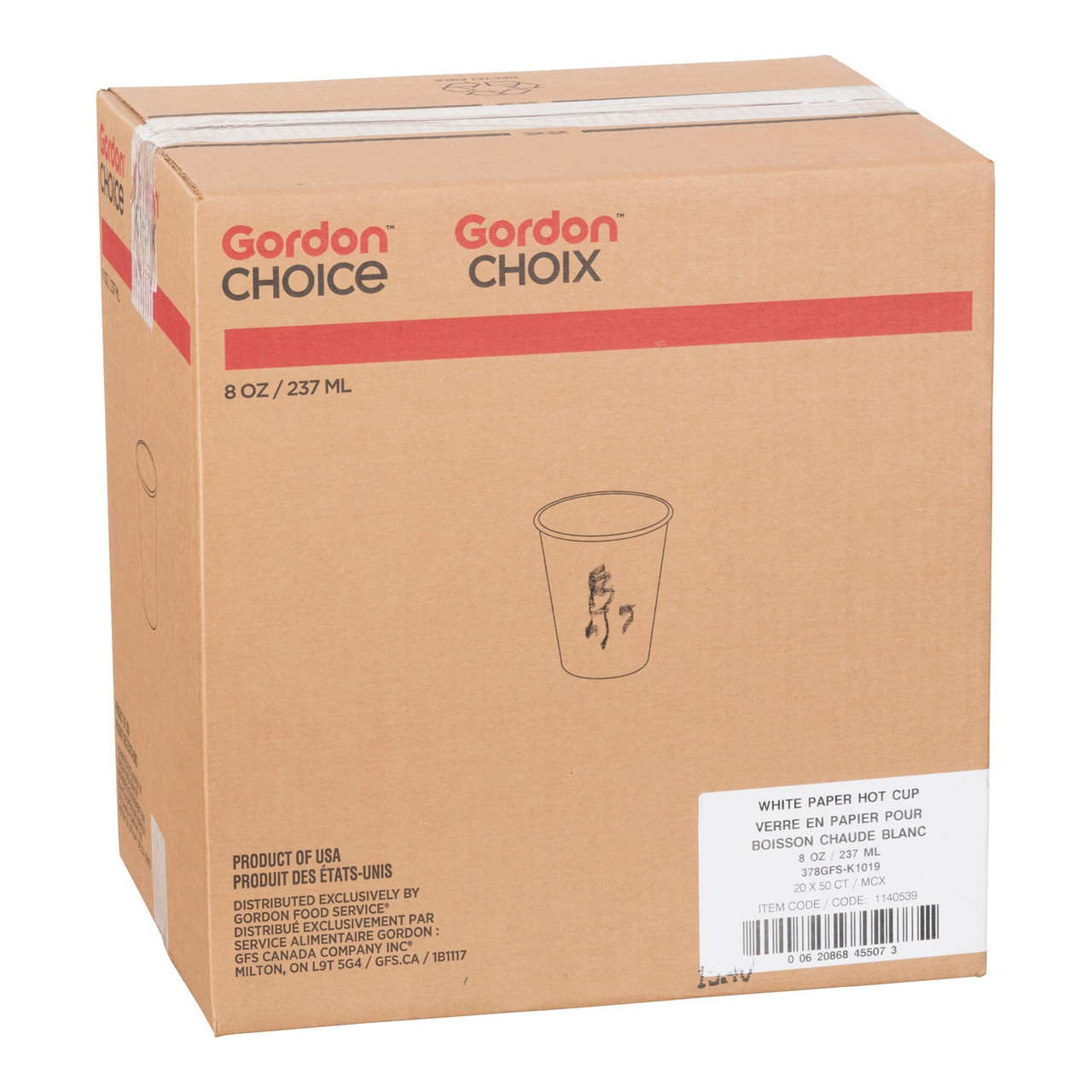 Gordon Choice 8oz White Paper Hot Drink Cups | 50UN/Unit, 20 Units/Case