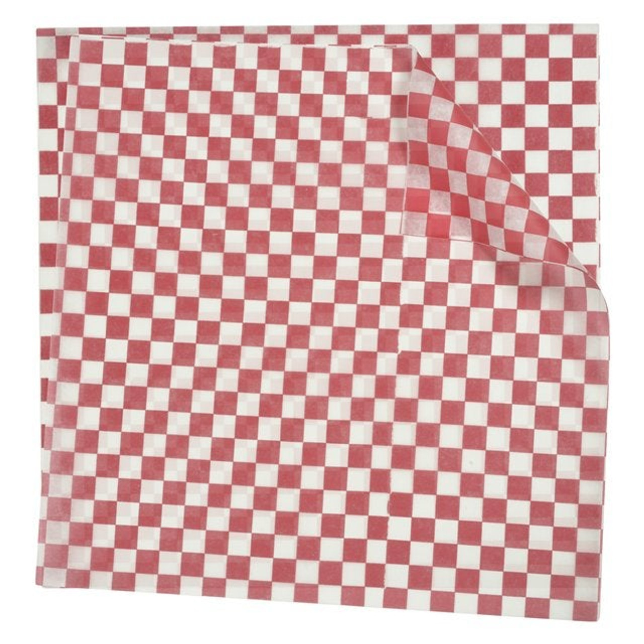 Gordon Choice 12 X 12 White And Red Checkered Basket Liners | 2000UN/Unit, 1 Unit/Case