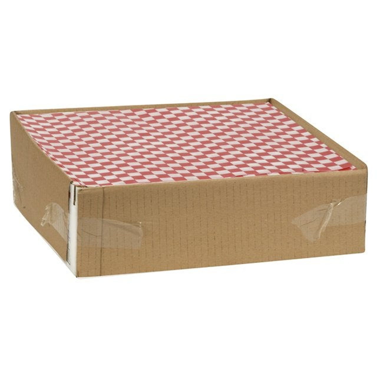 Gordon Choice 12 X 12 White And Red Checkered Basket Liners | 2000UN/Unit, 1 Unit/Case
