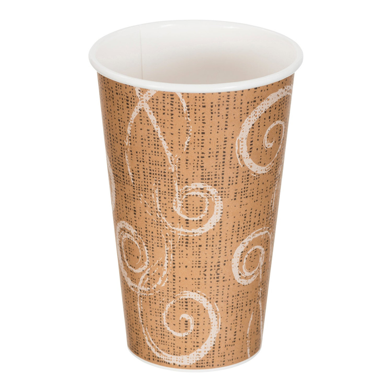 Gordon Choice 16oz Paper Hot Drink Cups, Burlap Swirl Design | 50UN/Unit, 20 Units/Case