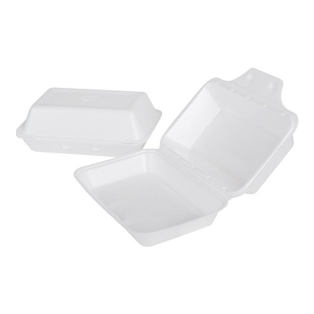 Gordon Choice 1 Compartment Hinged White Foam Containers, Smartlock, 8.75 X 5.5 X 3In | 220UN/Unit, 1 Unit/Case