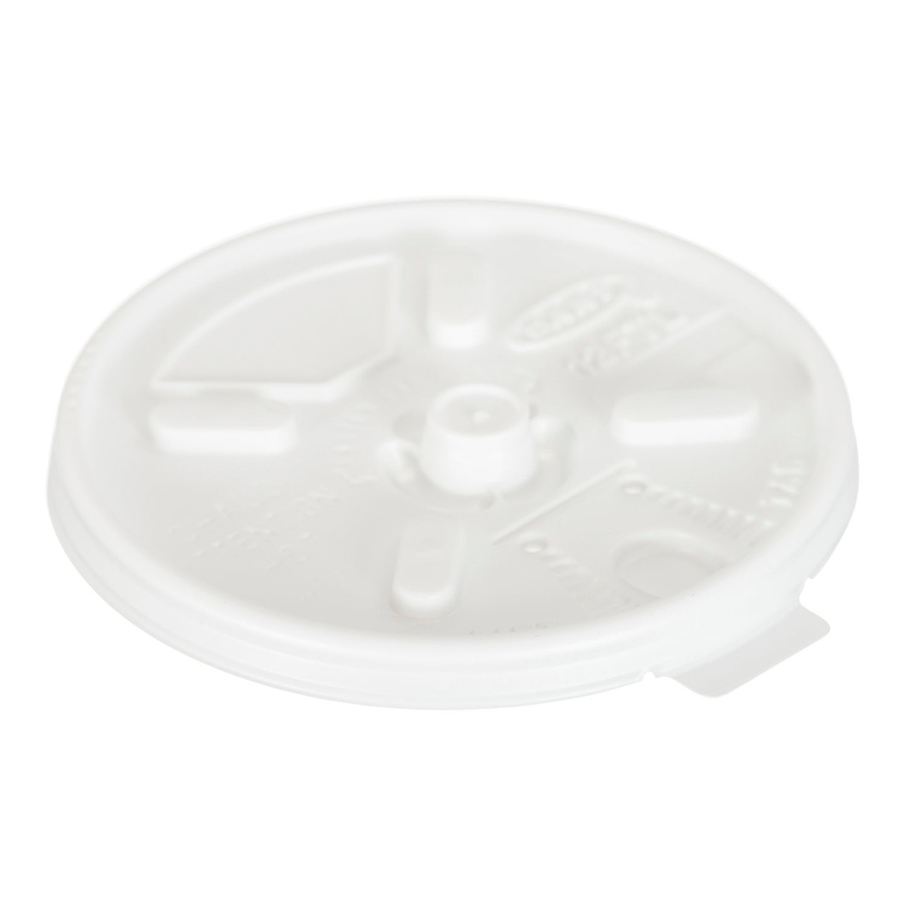 Gordon Choice White Plastic Flat Lids, For 10-16oz Cup, With Lift Lock | 100UN/Unit, 10 Units/Case