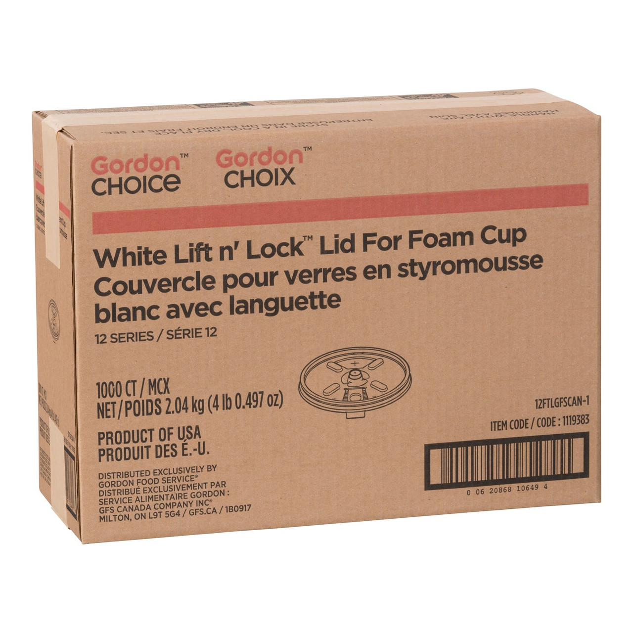 Gordon Choice White Plastic Flat Lids, For 10-16oz Cup, With Lift Lock | 100UN/Unit, 10 Units/Case