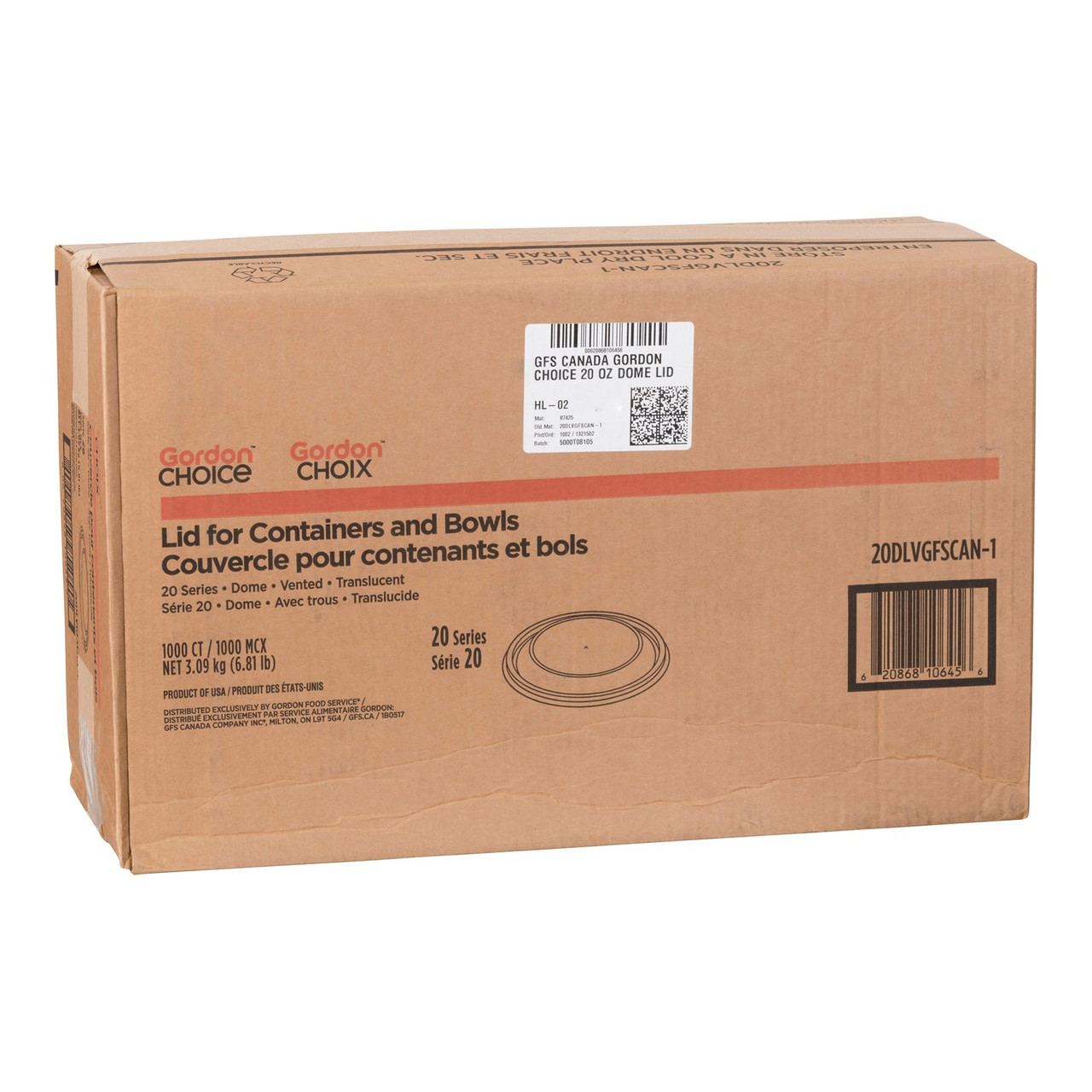 Gordon Choice Translucent Vented Dome Lids, For 8-10-12oz Fm Container | 1000UN/Unit, 1 Unit/Case