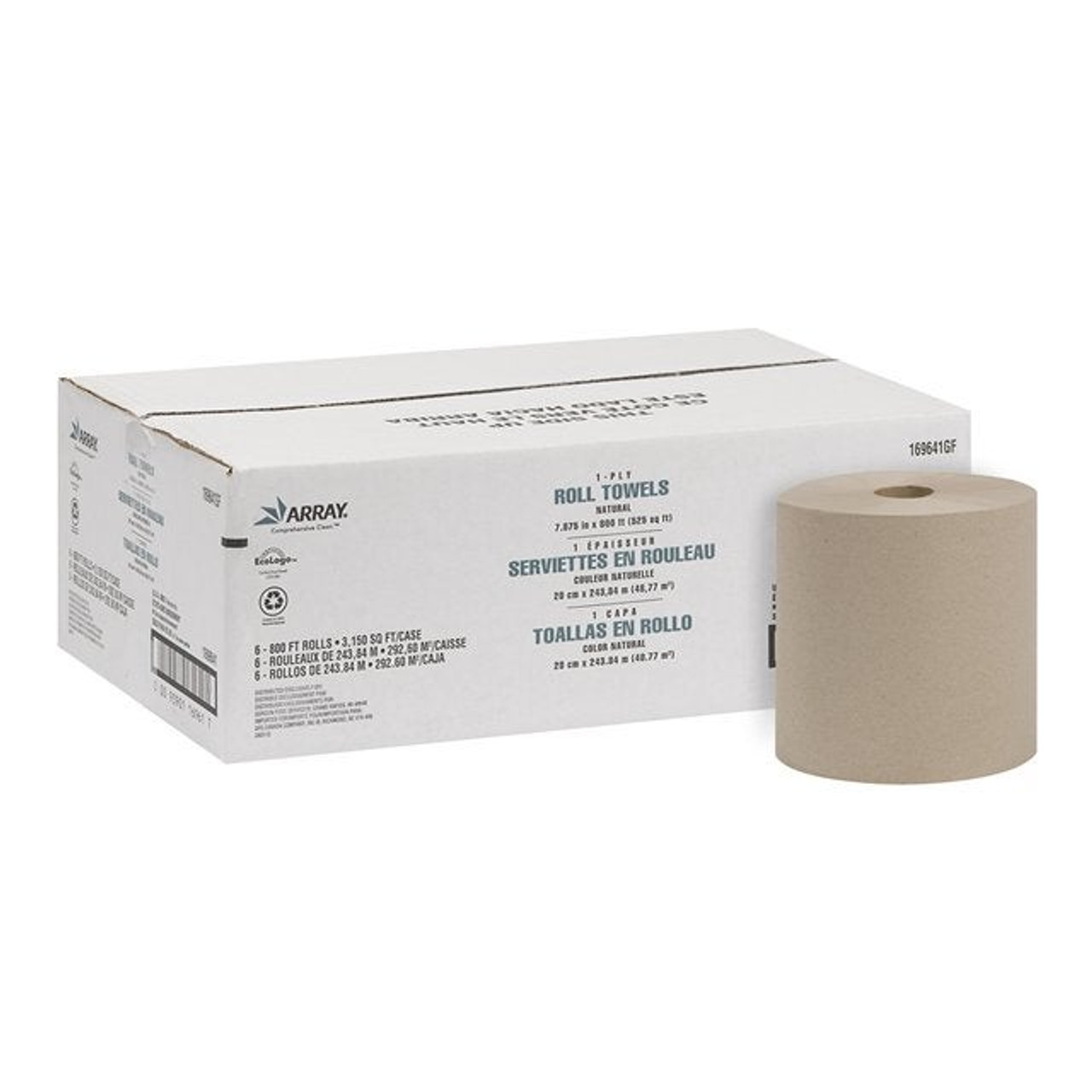 Array Towel Rolls, 7 7/8In X 800Ft Natural | 6UN/Unit, 1 Unit/Case