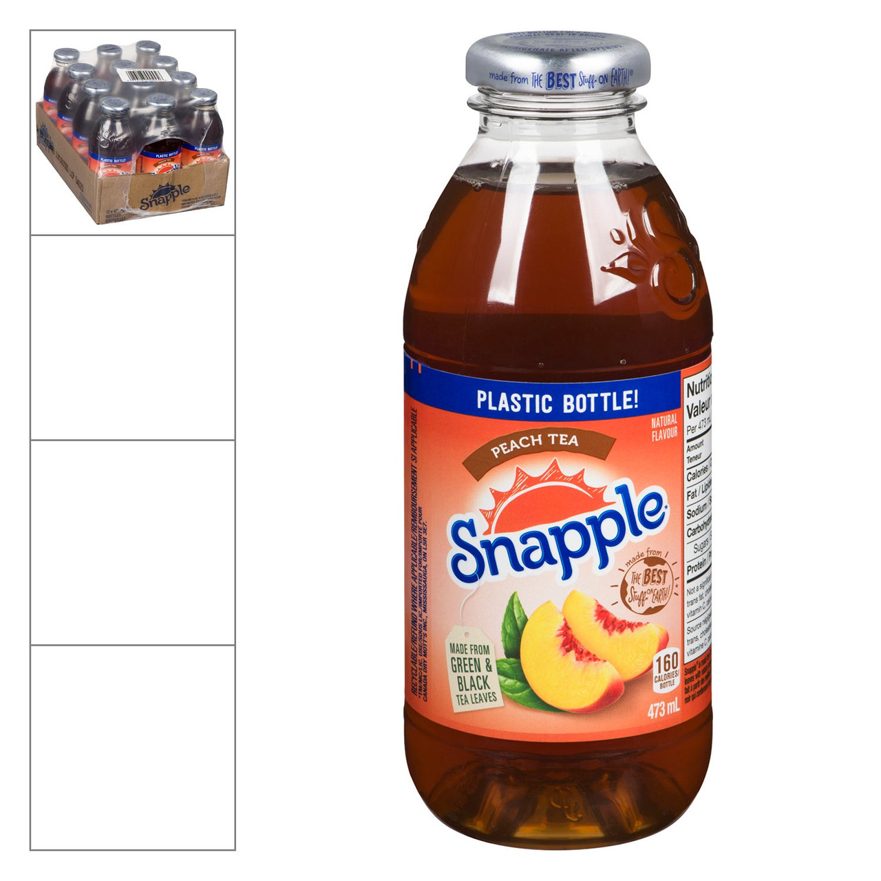 Snapple Peach Iced Tea, Drink Glass | 473ML/Unit, 12 Units/Case